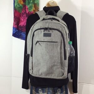 Matein gray fabric multi pocket backpack NWOT